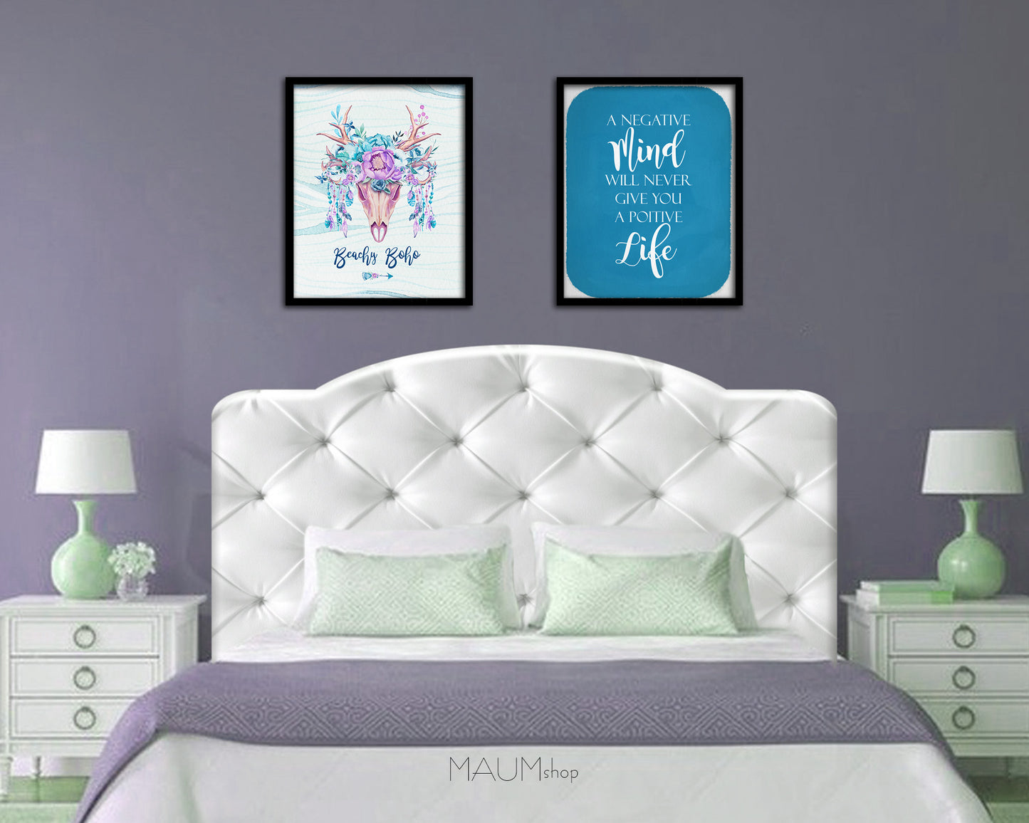 A negative mind will never give you positive I will stalk you Quote Frame Print Art