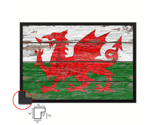 Wales Country Wood Rustic National Flag Wood Framed Print Wall Art Decor Gifts