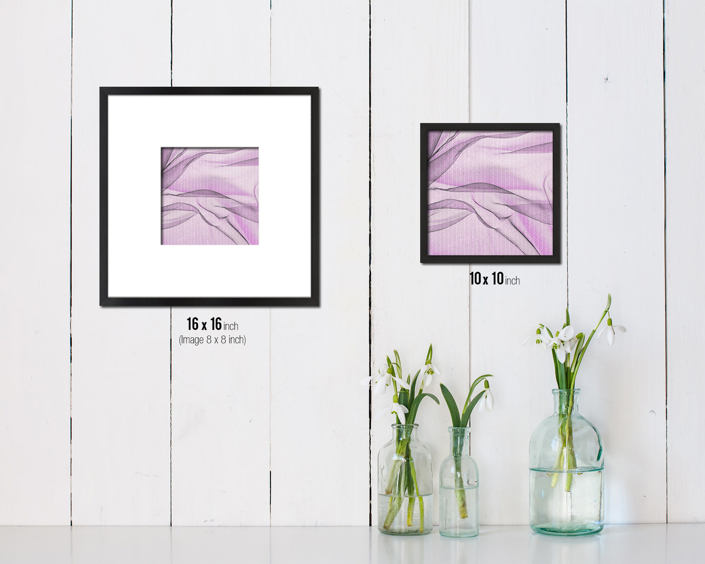 Abstract Pink Artwork Wood Frame Gifts Modern Wall Decor Art Prints