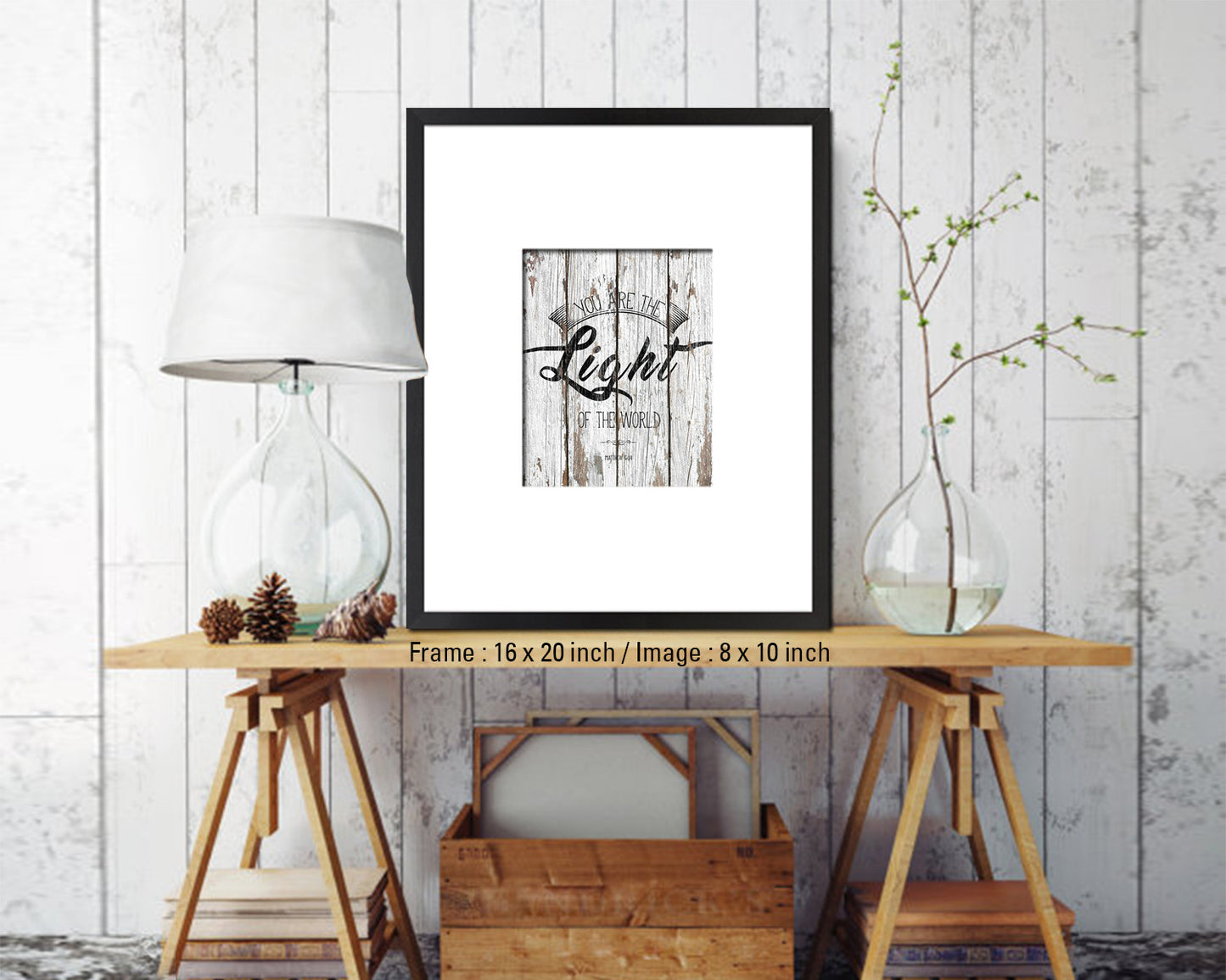 You are the Light of the world, Matthew 5:14 Quote Framed Print Home Decor Wall Art Gifts