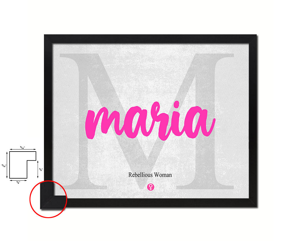 Maria Personalized Biblical Name Plate Art Framed Print Kids Baby Room Wall Decor Gifts