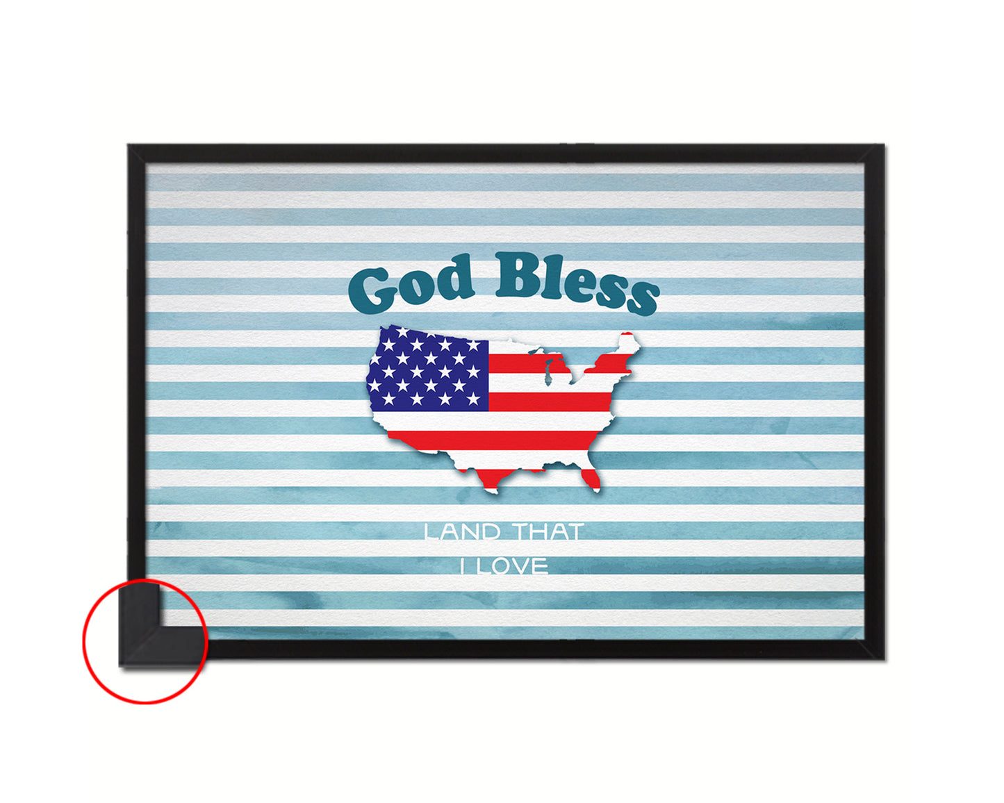 God bless America land that I love Bible Verse Scripture Framed Print Wall Decor Art Gifts