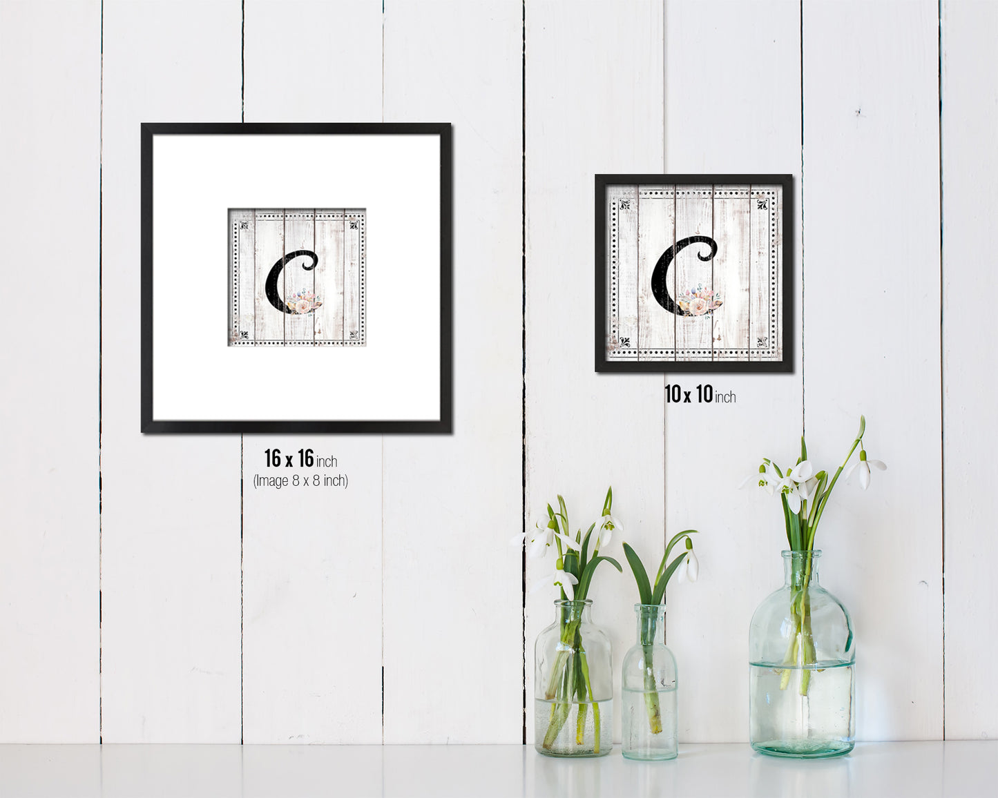 Letters M Custom Monogram Personality Name Sign Framed Prints Wall Art Decor