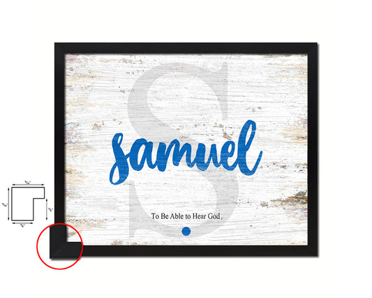 Samuel Personalized Biblical Name Plate Art Framed Print Kids Baby Room Wall Decor Gifts