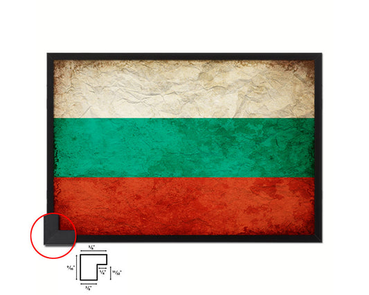 Bulgaria Country Vintage Flag Wood Framed Print Wall Art Decor Gifts