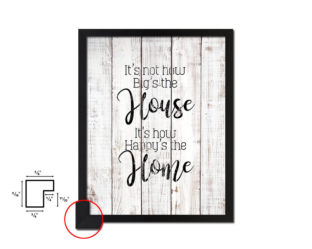 It's not how big's the house White Wash Quote Framed Print Wall Decor Art