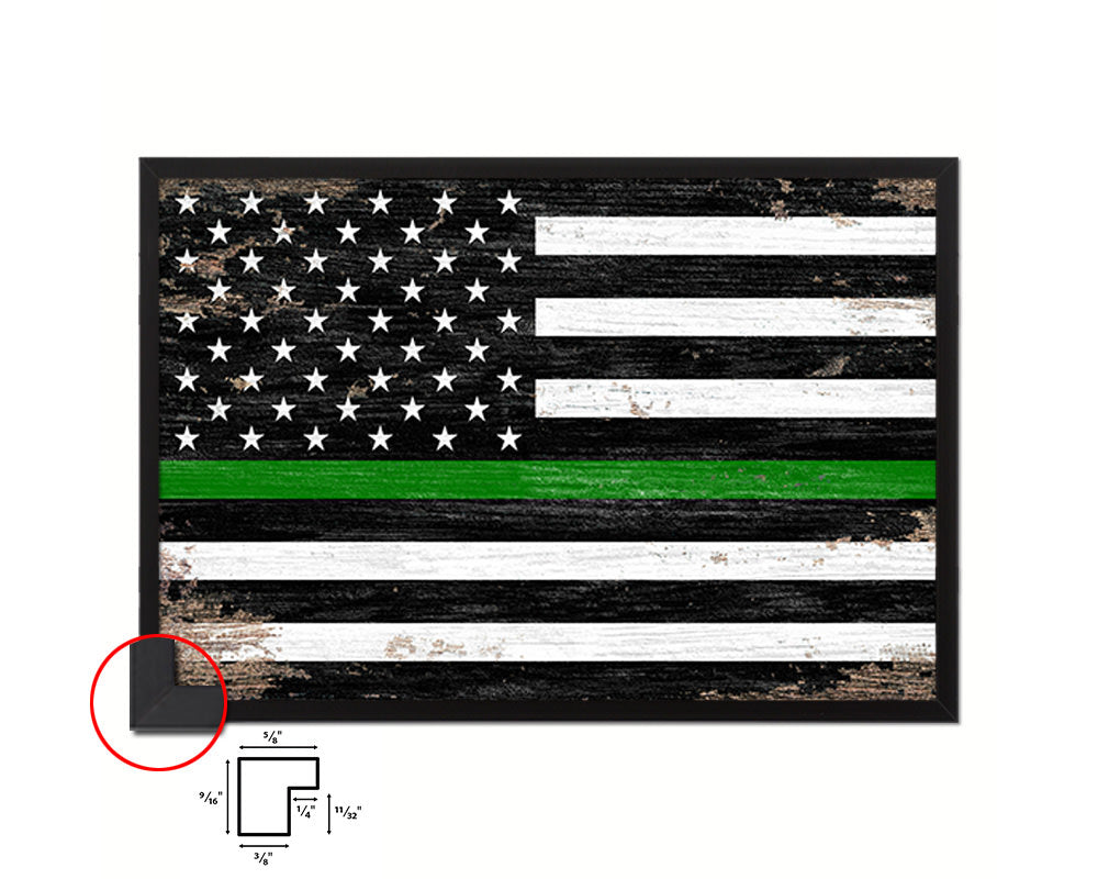 Thin Green Line Support Border Patrol American Shabby Chic Military FlagArt