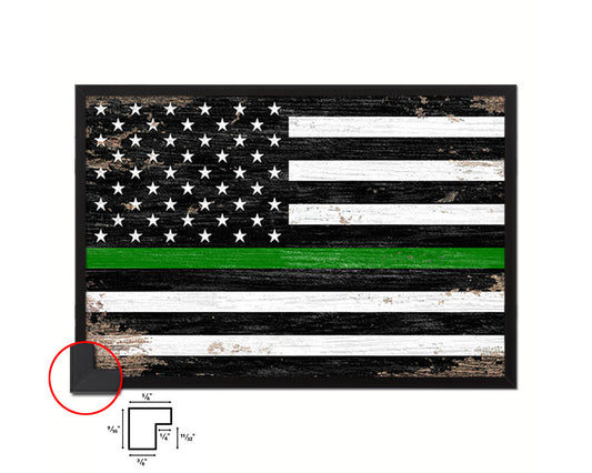 Thin Green Line Support Border Patrol American Shabby Chic Military FlagArt