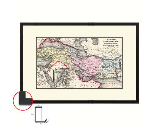 Persia Iraq Iran Afghanistan Old Map Framed Print Art Wall Decor Gifts