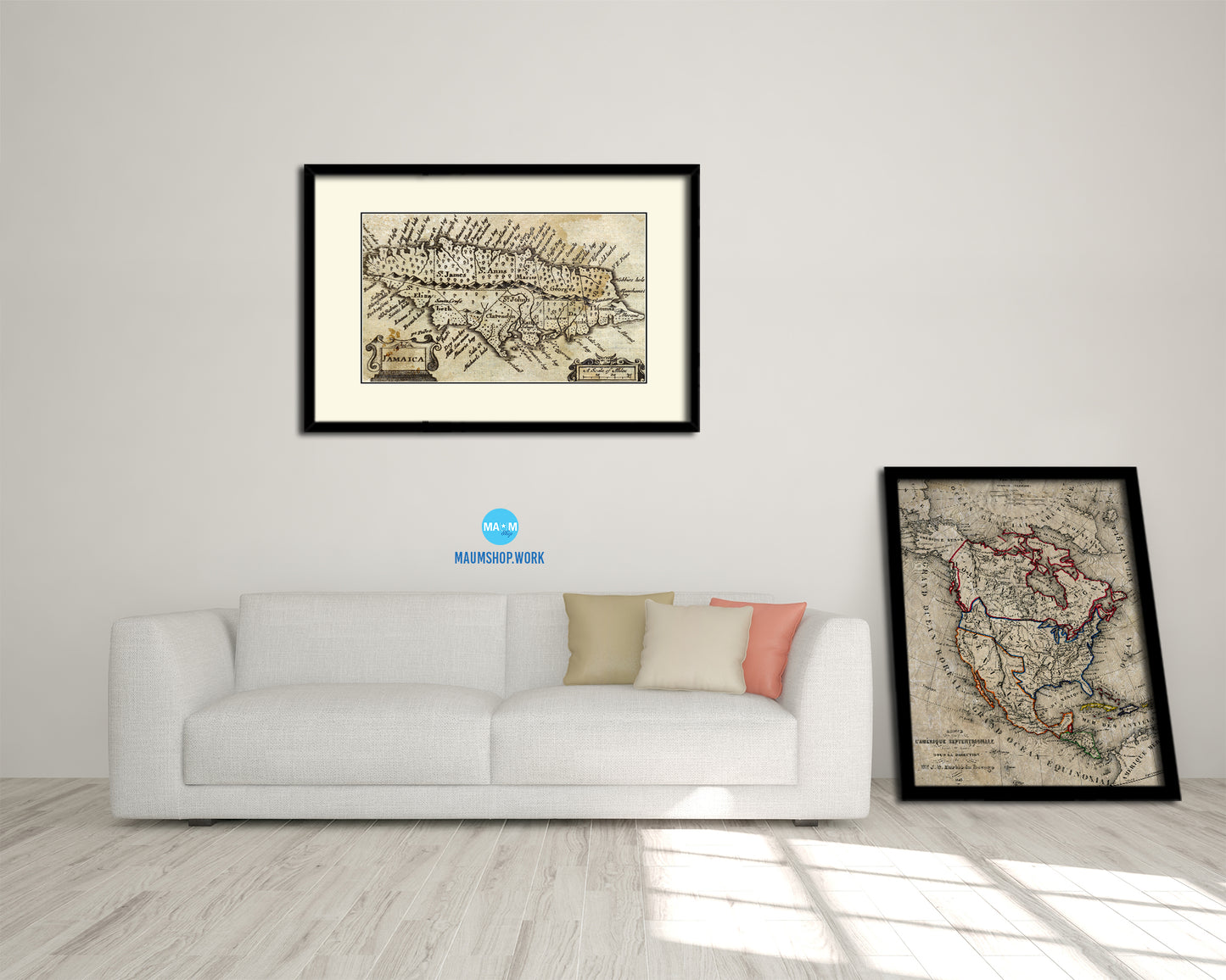 Jamaica John Speed 1675 Old Map Framed Print Art Wall Decor Gifts