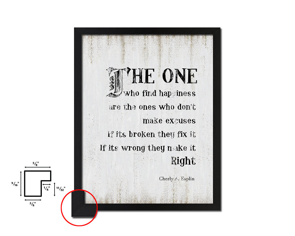 The ones who find happiness are the ones White Wash Quote Framed Print Wall Decor Art