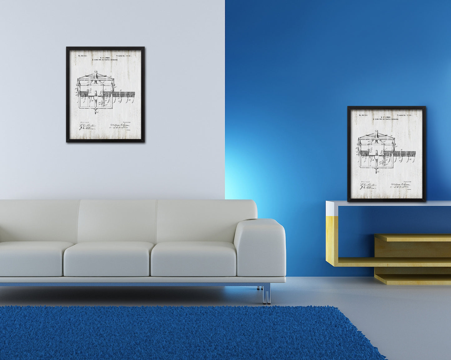 Cultivating Orchards Machine Vintage Patent Artwork Black Frame Print Gifts