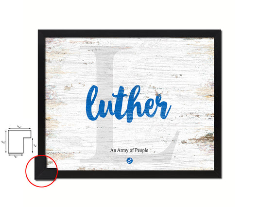 Luther Personalized Biblical Name Plate Art Framed Print Kids Baby Room Wall Decor Gifts