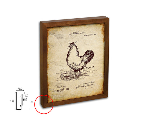 Eye Protector for Chickens Farming Vintage Patent Artwork Walnut Frame Gifts