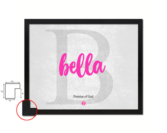 Bella Personalized Biblical Name Plate Art Framed Print Kids Baby Room Wall Decor Gifts