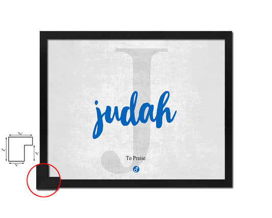 Judah Personalized Biblical Name Plate Art Framed Print Kids Baby Room Wall Decor Gifts