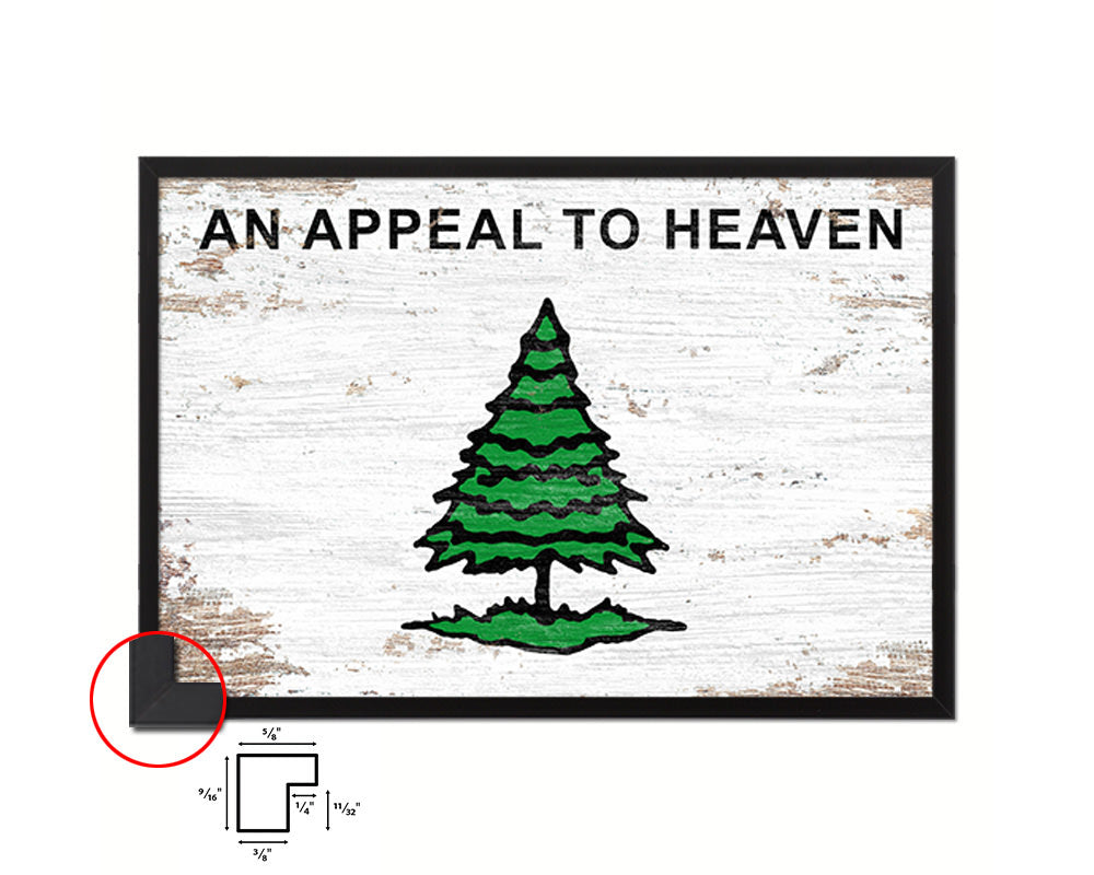 Christian Liberty Tree An Appeal To Heaven Shabby Chic Military Flag Framed Print Art