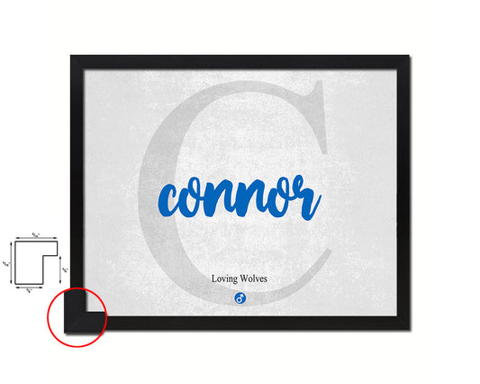 Connor Personalized Biblical Name Plate Art Framed Print Kids Baby Room Wall Decor Gifts