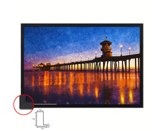 Huntington Beach, CA Artwork Painting Print Art Frame Home Wall Decor Gifts