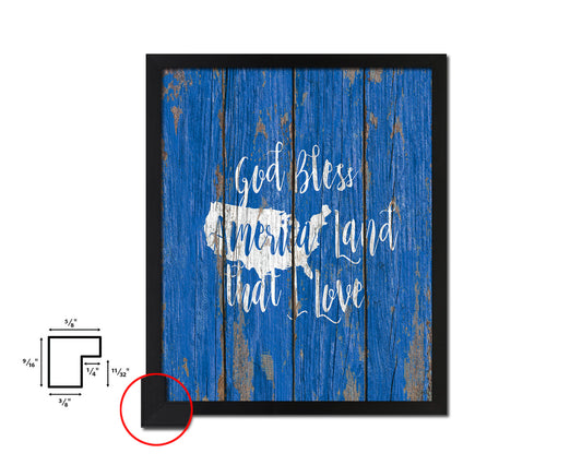 God bless America land that I love Quote Framed Print Home Decor Wall Art Gifts