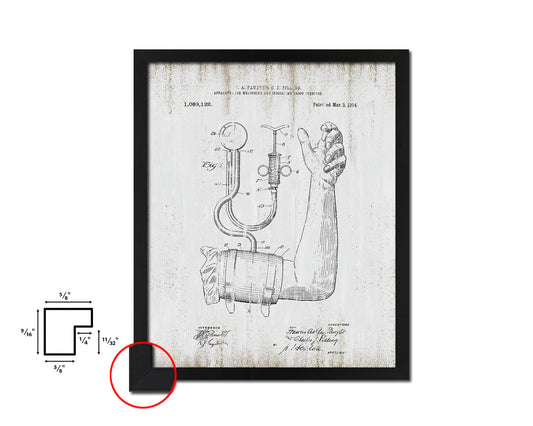 Tools Blood Pressure Doctor Vintage Patent Artwork Black Frame Print Wall Art Decor Gifts