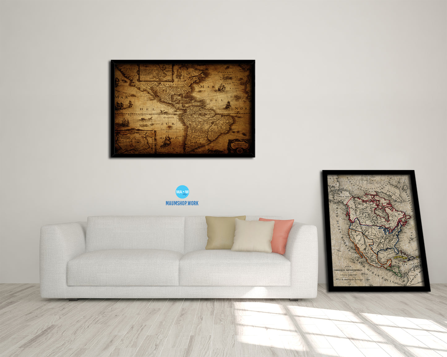 America 1690 Historical Map Framed Print Art Wall Decor Gifts