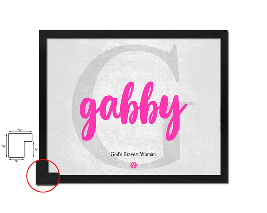 Gabby Personalized Biblical Name Plate Art Framed Print Kids Baby Room Wall Decor Gifts