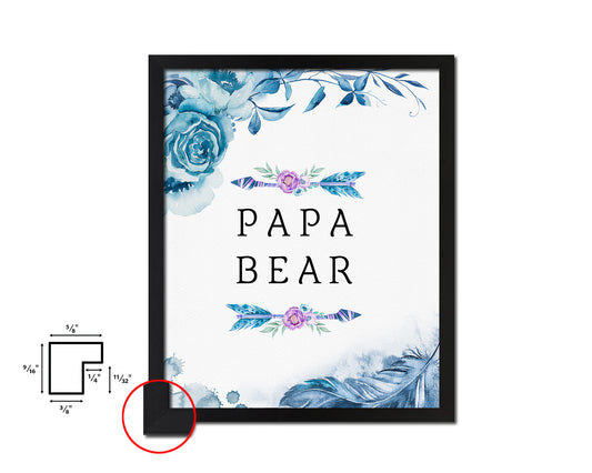 Papa Bear Father's Day Framed Print Home Decor Wall Art Gifts