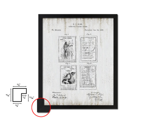 Educational Games Playing Card Vintage Patent Artwork Black Frame Print Gifts