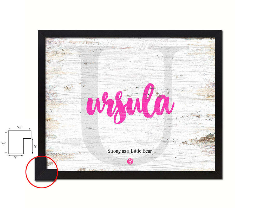 Ursula Personalized Biblical Name Plate Art Framed Print Kids Baby Room Wall Decor Gifts