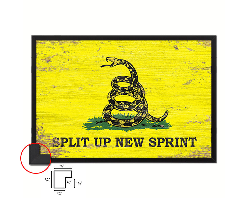 Split up New Sprint Shabby Chic Military Flag Framed Print Decor Wall Art Gifts