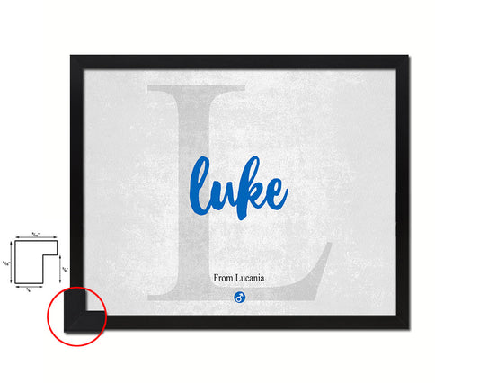 Luke Personalized Biblical Name Plate Art Framed Print Kids Baby Room Wall Decor Gifts