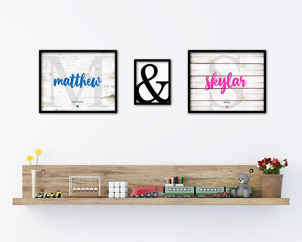 Matthew Personalized Biblical Name Plate Art Framed Print Kids Baby Room Wall Decor Gifts