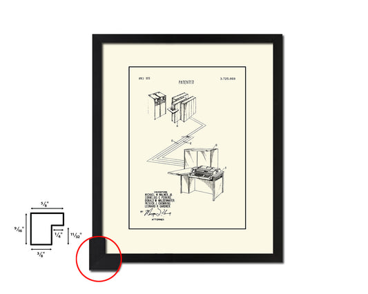 Small Reconfigurable Processor Sound Vintage Patent Artwork Black Frame Print Gifts