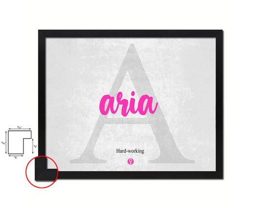 Aria Personalized Biblical Name Plate Art Framed Print Kids Baby Room Wall Decor Gifts