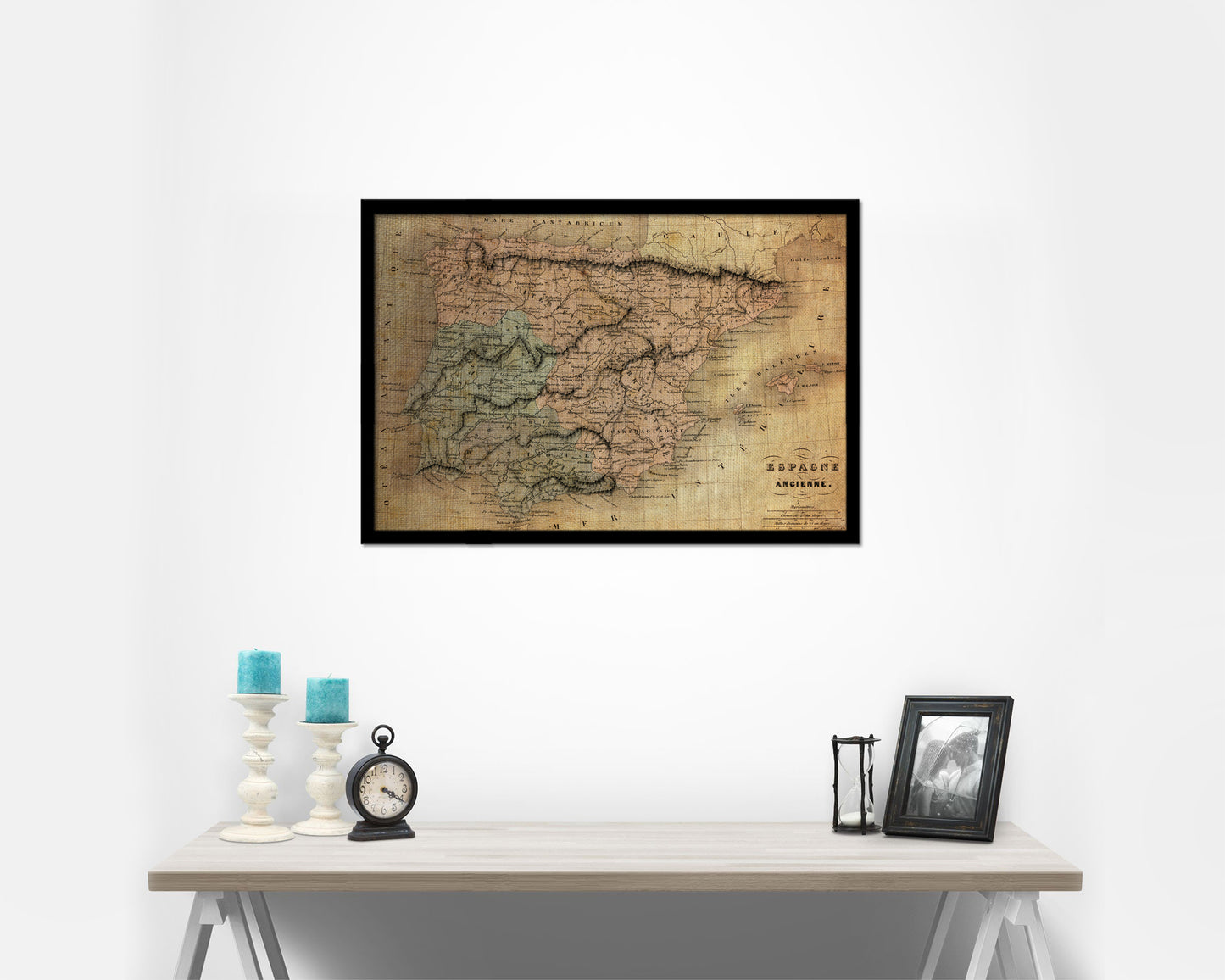 Espagne Ancienne Vintage Map Framed Print Art Wall Decor Gifts