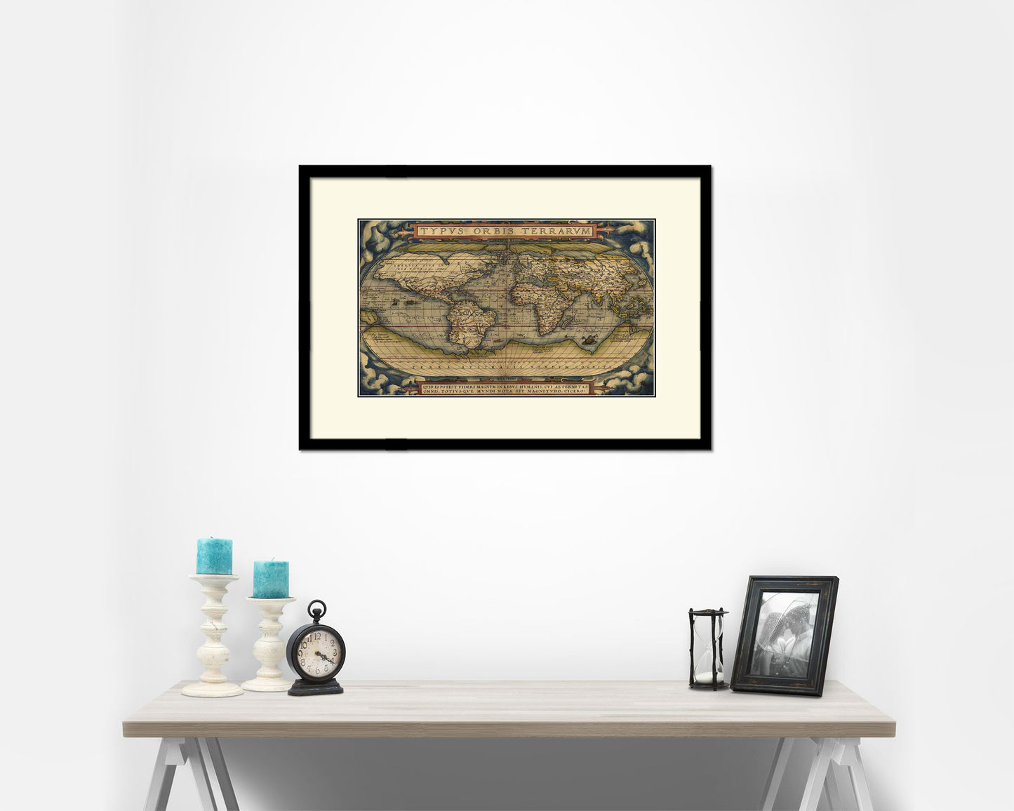 World Ortelius Circa Old Map Framed Print Art Wall Decor Gifts