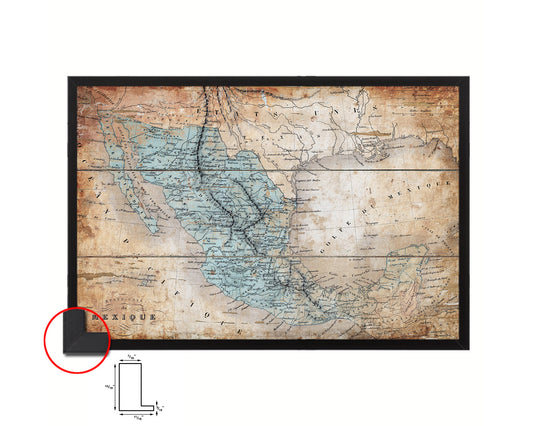 Mexico Antique Map Framed Print Art Wall Decor Gifts