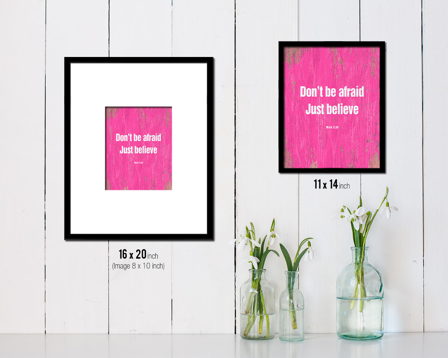 Don't be afraid just believe, MarK 5:36 Quote Framed Print Home Decor Wall Art Gifts