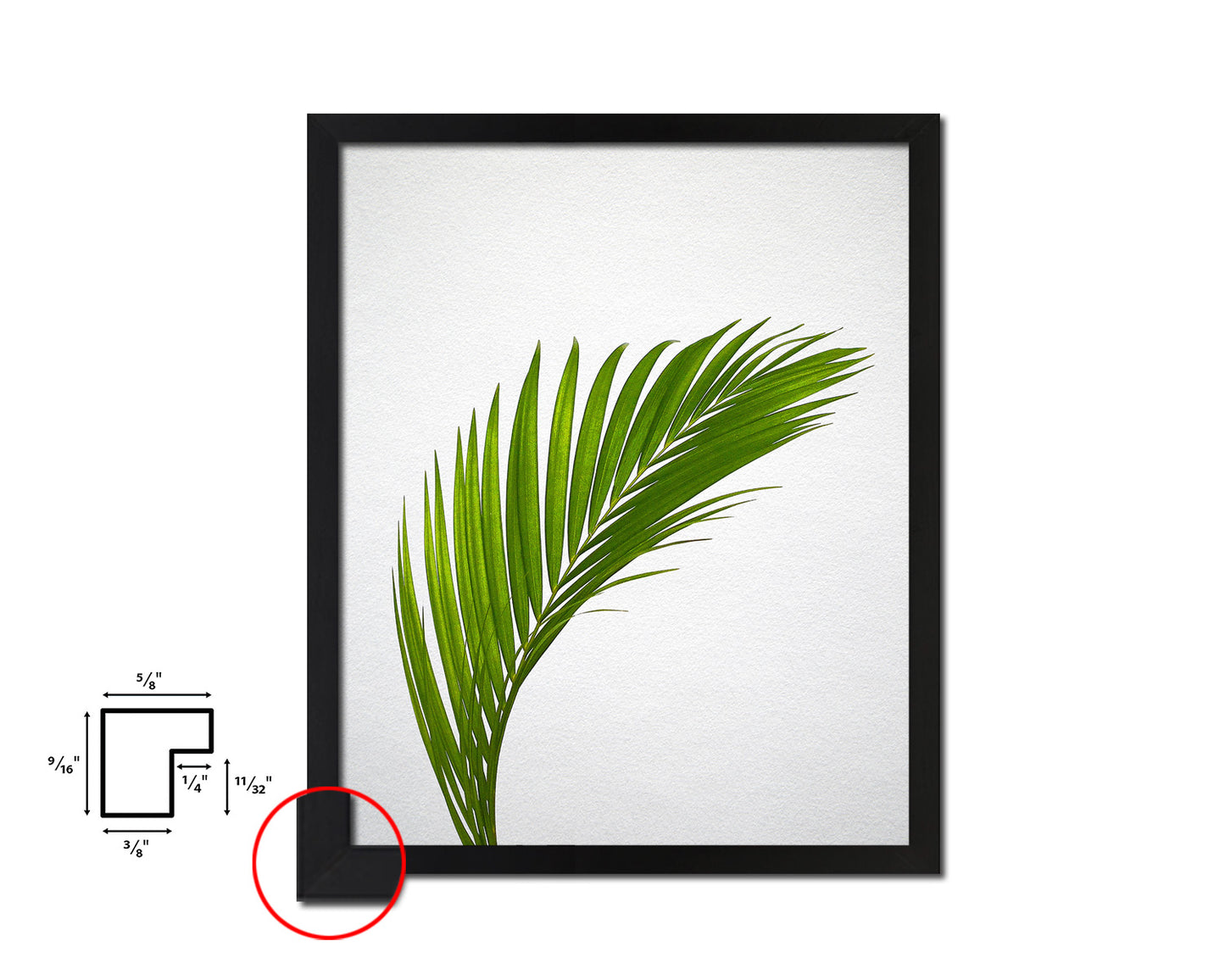 Green Leaves Palm Tree Watercolor Tropical Leaf Framed Print Home Decor Wall Art Gifts