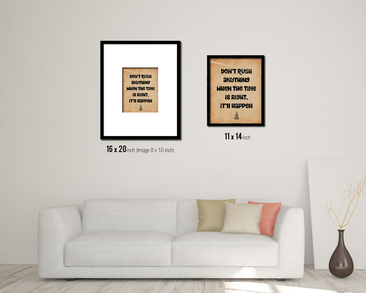 Don't rush anything when the time is right Quote Paper Artwork Framed Print Wall Decor Art
