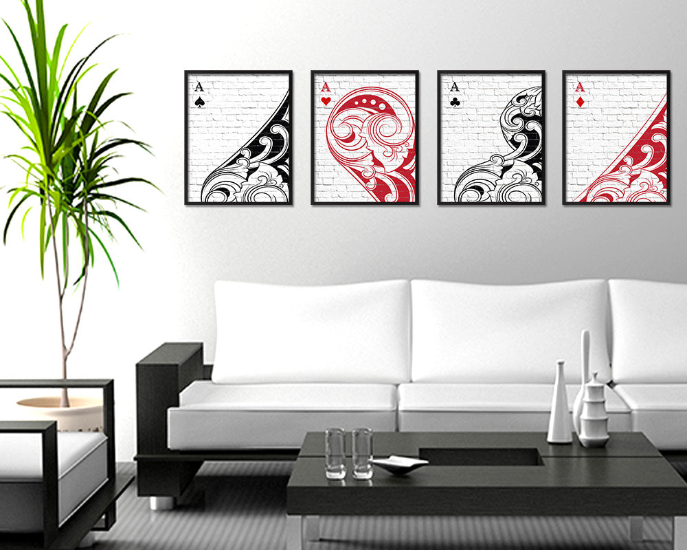 Ace of Spades Cards Fine Art Paper Prints Wood Framed Wall Art Decor Gifts