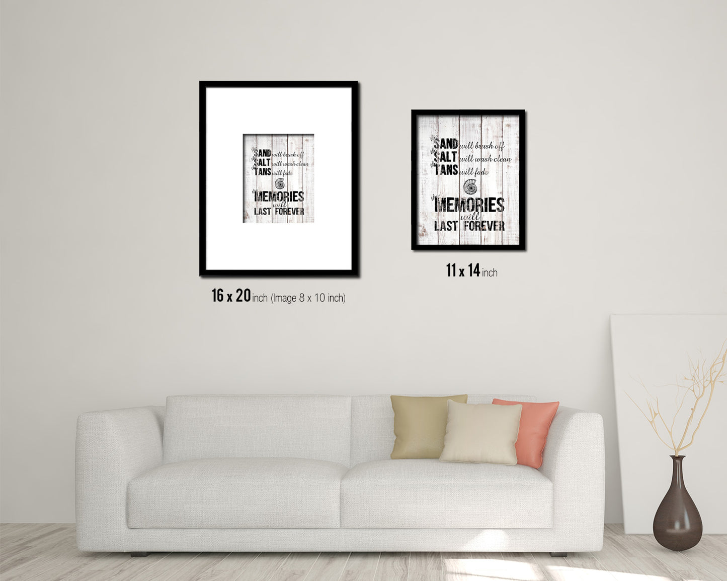 Sand will brush off White Wash Quote Framed Print Wall Decor Art