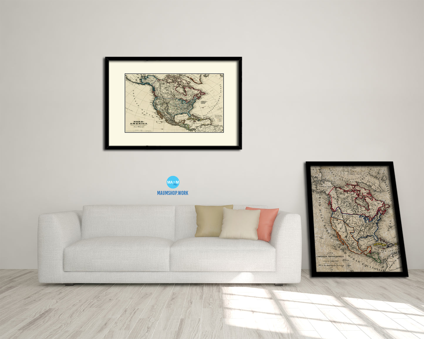 North America Stieler Dark Version 1872 Old Map Framed Print Art Wall Decor Gifts