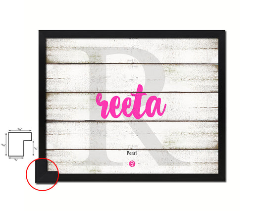 Reeta Personalized Biblical Name Plate Art Framed Print Kids Baby Room Wall Decor Gifts