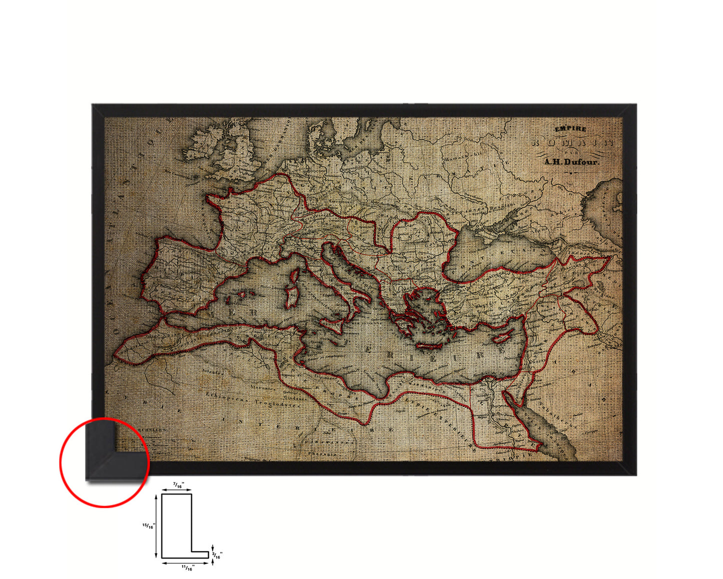 Europe Roman Empire Vintage Map Framed Print Art Wall Decor Gifts