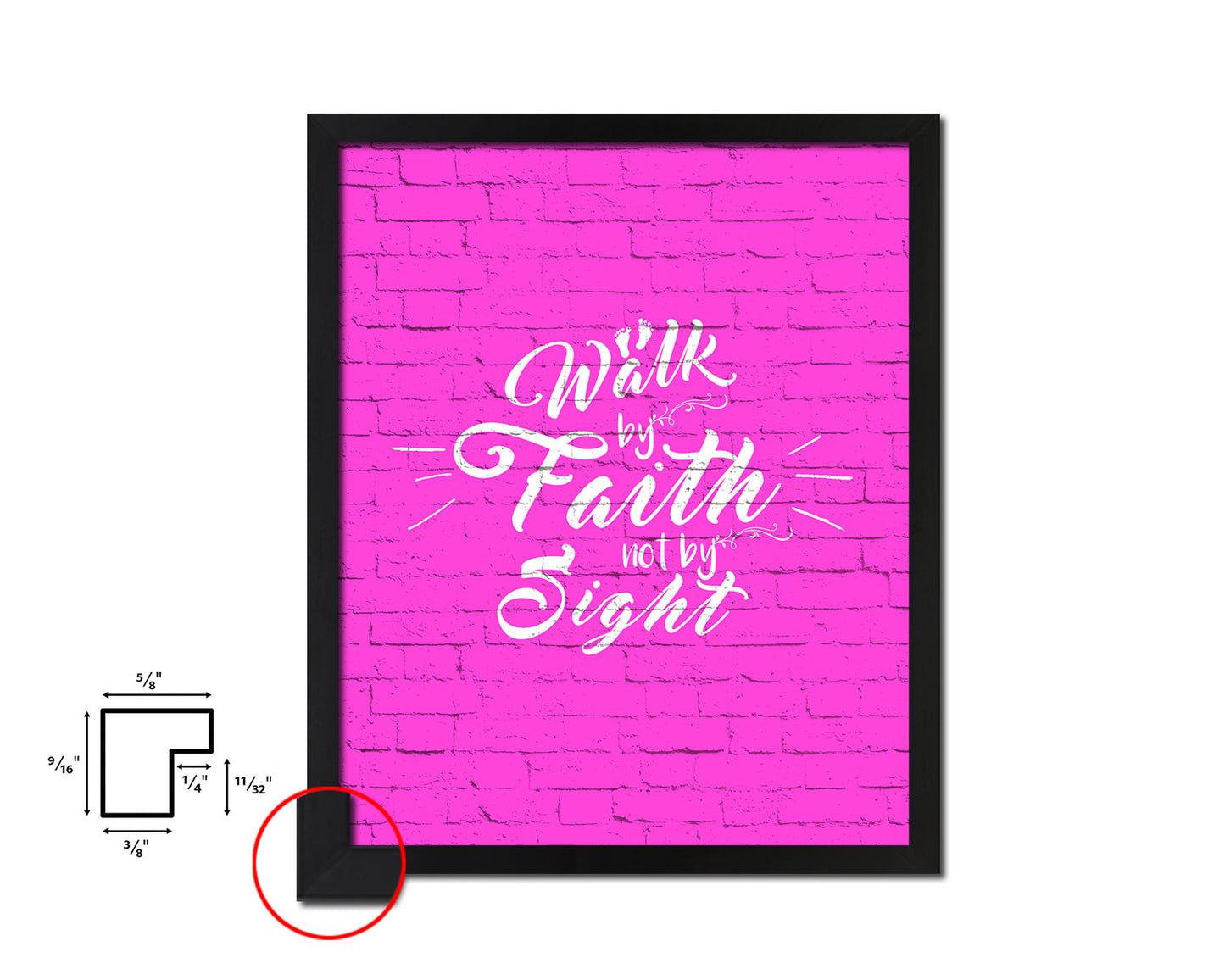 Walk by faith not by sight Quote Framed Print Home Decor Wall Art Gifts