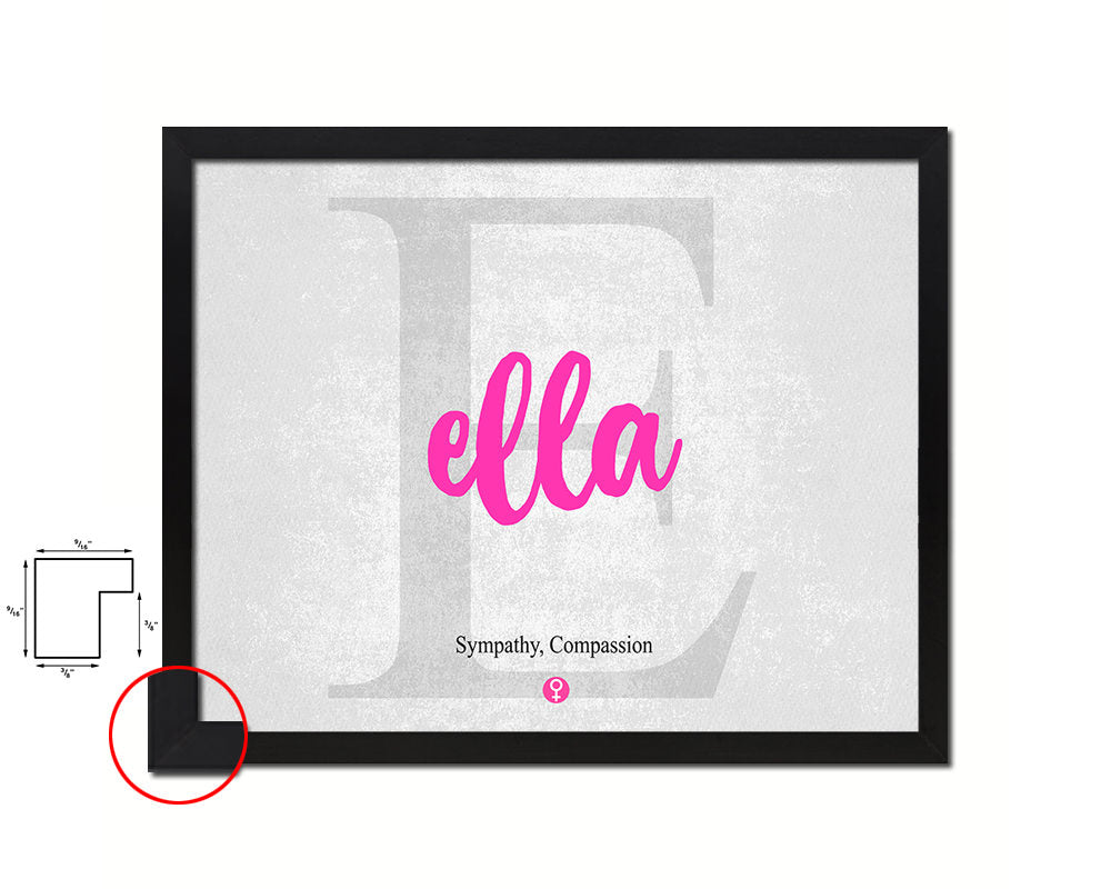 Ella Personalized Biblical Name Plate Art Framed Print Kids Baby Room Wall Decor Gifts