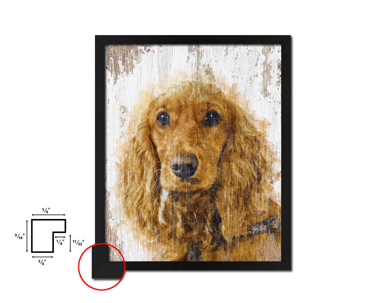 Cocker Spaniel Dog Puppy Portrait Framed Print Pet Watercolor Wall Decor Art Gifts