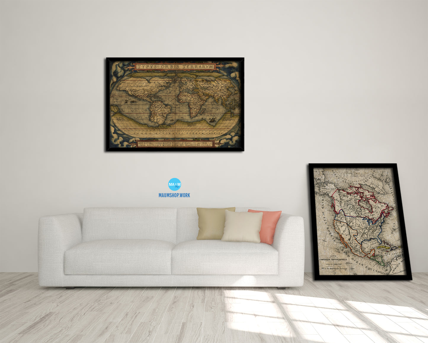 World Ortelius Circa Historical Map Framed Print Art Wall Decor Gifts